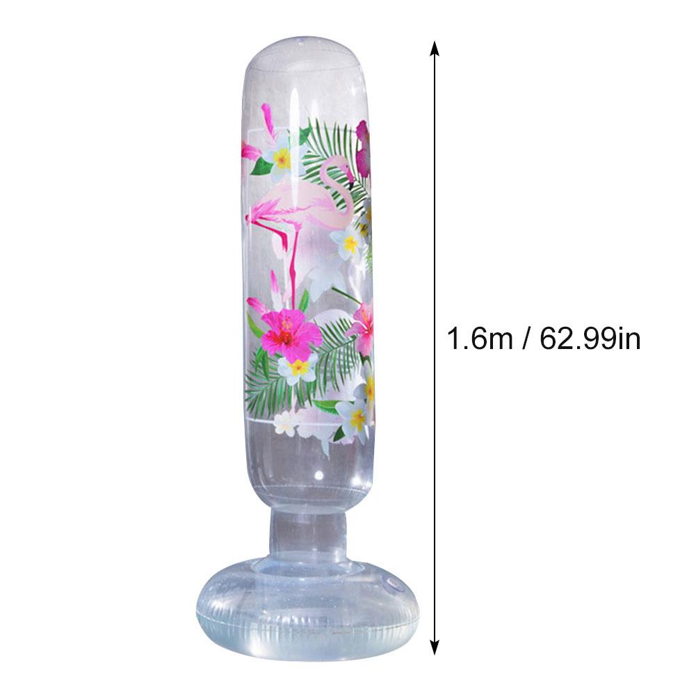 160CM Transparent Inflatable Boxing Column Flamingo Style Girl Boxing Sandbag Inflatable Post Decompression Sandbag