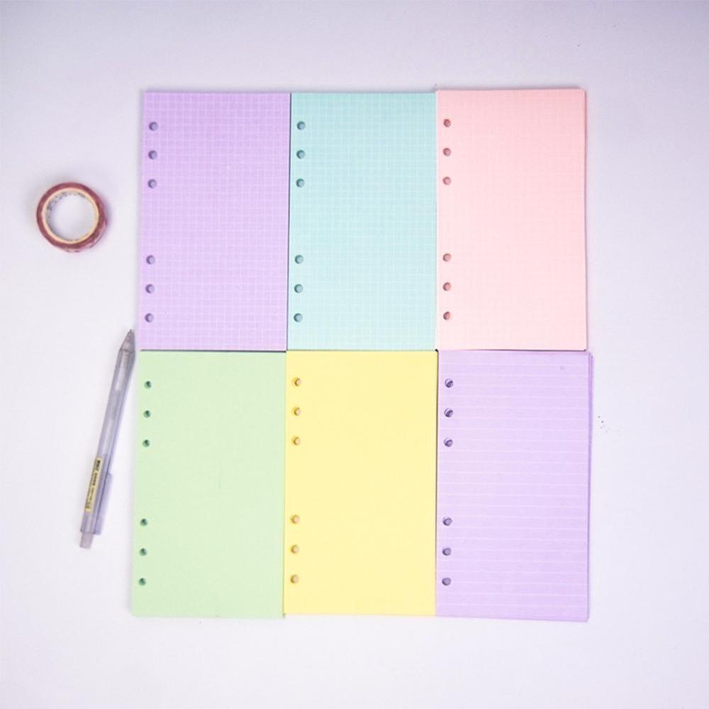 40 Sheets A5 Colorful Filler Papers Page Grid line Inside Pages Planner Filler Papers Loose-Leaf Notebook Accessories 6holes