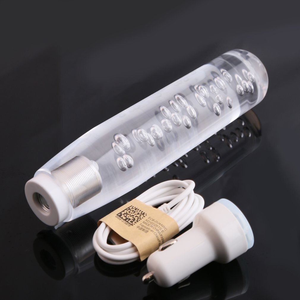 LED Light Color Changing Crystal Bubble Car Gear Shifter Knob Stylish Manual Shifter Stick With 2 USB Interface Charger
