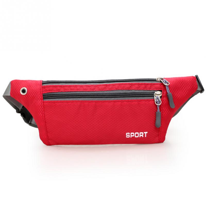 Løbetaske vandtæt sportsbryst skuldertasker bælte bæltetaske unisex talje taske vandreture lynlås taske bæltetaske 8 farver: Rød