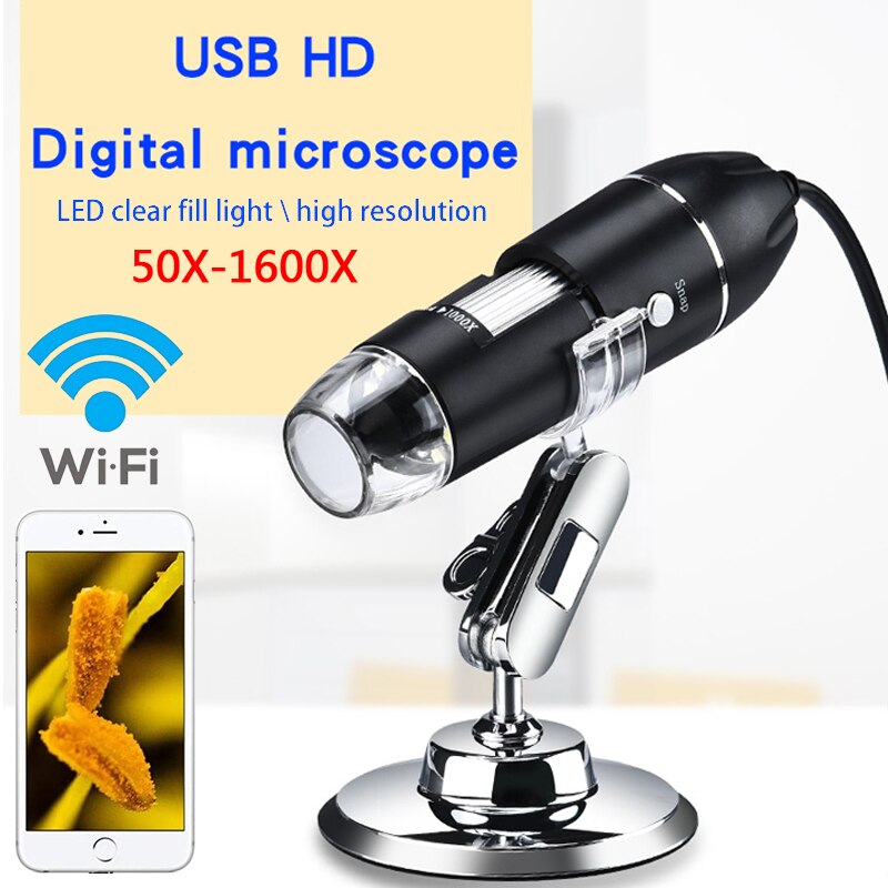 Professionele Usb Digitale Microscoop 1000X 1600X 8 Leds 2MP Elektronische Microscoop Endoscoop Zoom Camera Vergrootglas + Lift Stand