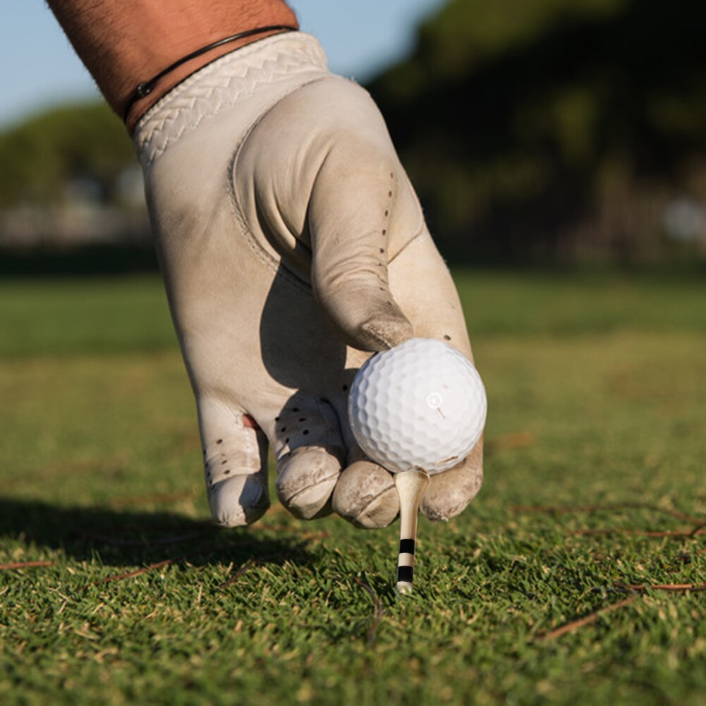 100Pcs Golf Tees Bamboe Golf Training Swing Praktijk Accessoires Golf Tees Gestreepte Bal Houder Kussen Tee Onbreekbaar Golf Tees