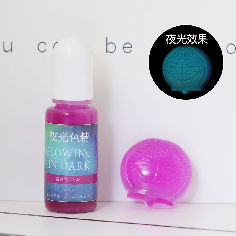 10 farver epoxy uv harpiks farvestof farve pigment glødende i mørk ab krystal lim håndlavet gør-det-selv materiale pigment til smykker ma: 19