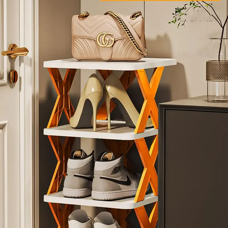 2-9 Tiers Vertical Shoe Rack with Shoe Bags, Adjustable Narrow Shoe Storage Organizer, Space Saving Stackable Tower Shelf