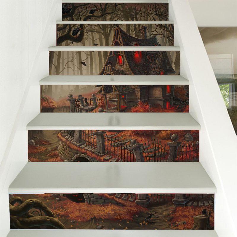 Halloween Stair Sticker Haunted House Halloween Decoration Staircase Sticker X4YD