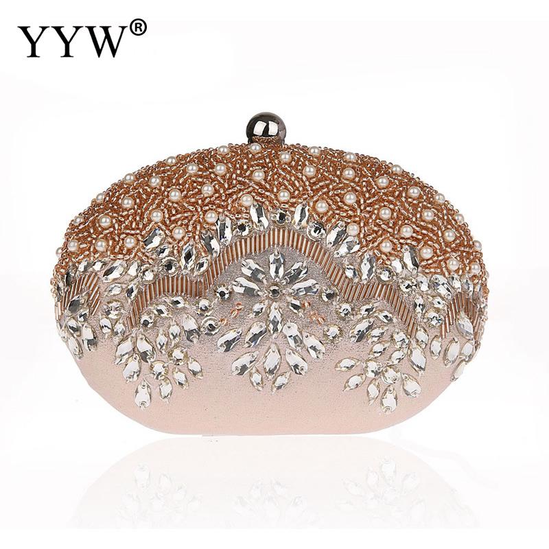 Avondtassen Bloem Vrouwen voor Vrouwen Tas Mode Kralen Clutch Bags Dag Clutch Bruid Handtassen Party Purse: champagne