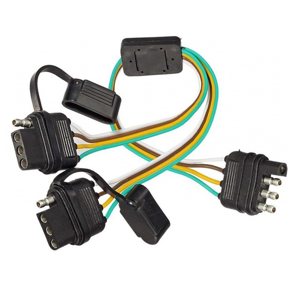Replacement Y-Splitter harness Parts 2 Way Adapter 4 Pin Trailer Extension Connector 12V