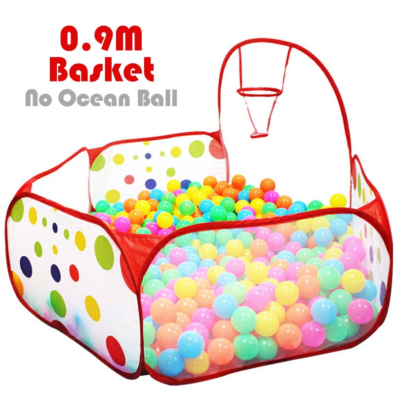 Ozean Ball Pit Baby Laufstall Kinder Spielzeug Zelt Ball Pool mit Korb Outdoor Spielzeug für Kinder Ballenbak: 0.9m with basket