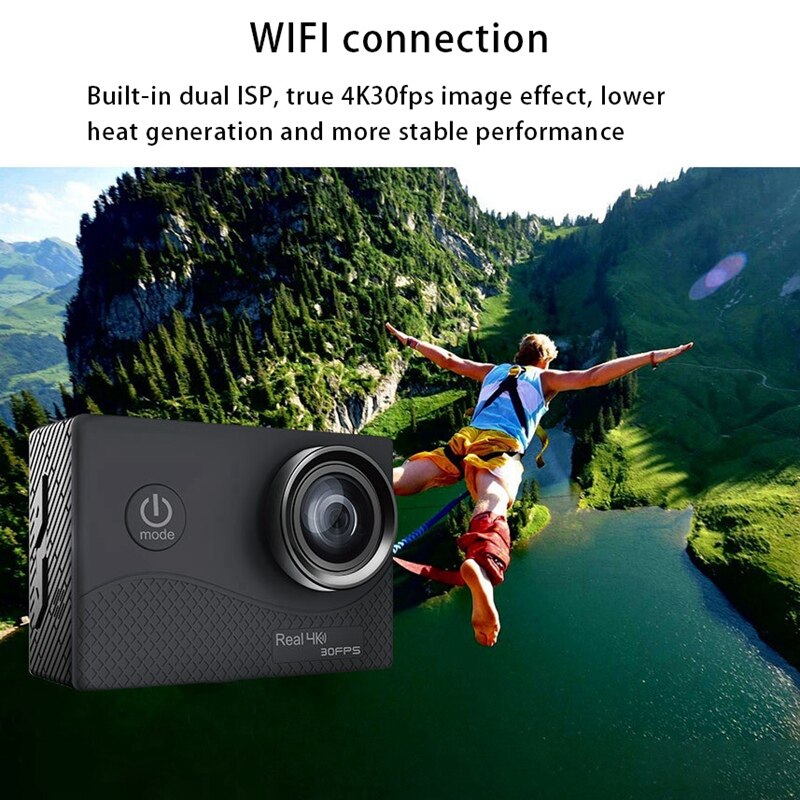 Q6H True 4K High-Definition Sports Camera Slow Motion Camera Outdoor Diving Waterproof Wifi Press Screen 7 Glass