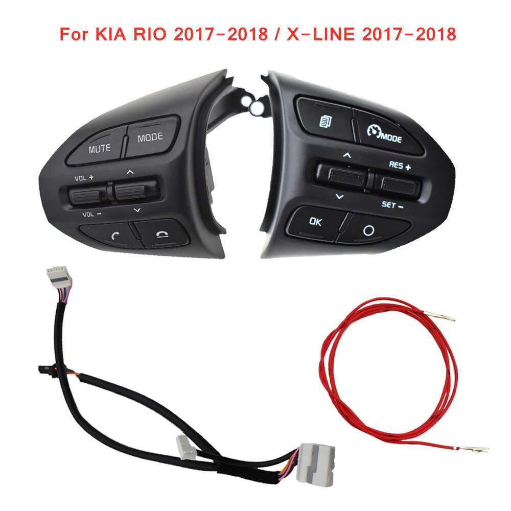 Multifunktionskontakt rat fartpilot volumen bluetooth knap til  k2 rio 4 kia rio x-line: K2- wl-b-sæt-rød linje