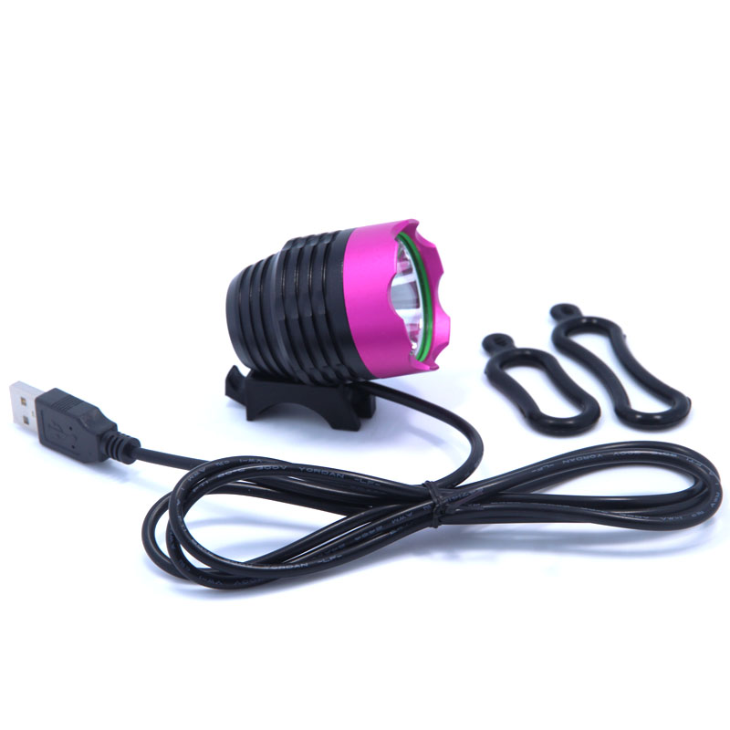 Faro LED para bicicleta T6 con puerto USB, resistente al agua, 5 colores opcionales