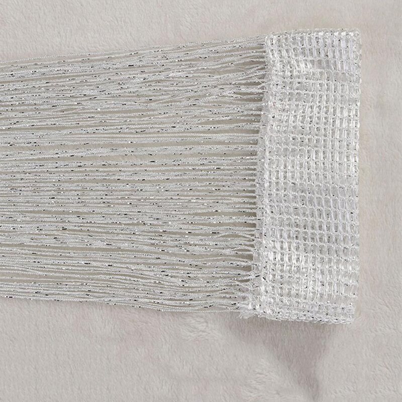 1x2 M Beaded String Curtain Door Curtain Beads Thread Curtains Window Wall Panel Room Doorway Home Living Room Wedding Decor: White