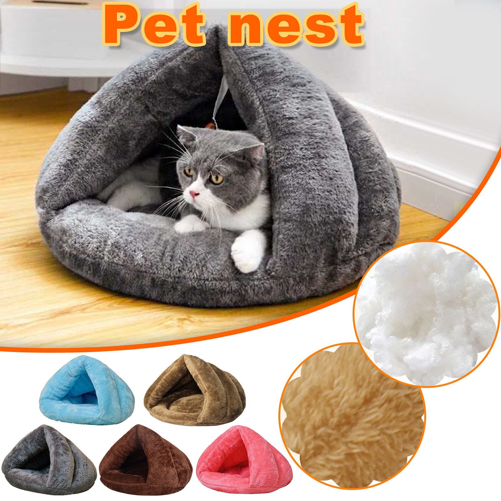 Winter Warm Pet Bed Cama Para Gato Cat Accessories Panier Pour Chie Cat Litter Pet Kennel Cat And Dog Mat Thick Sleeping Bag