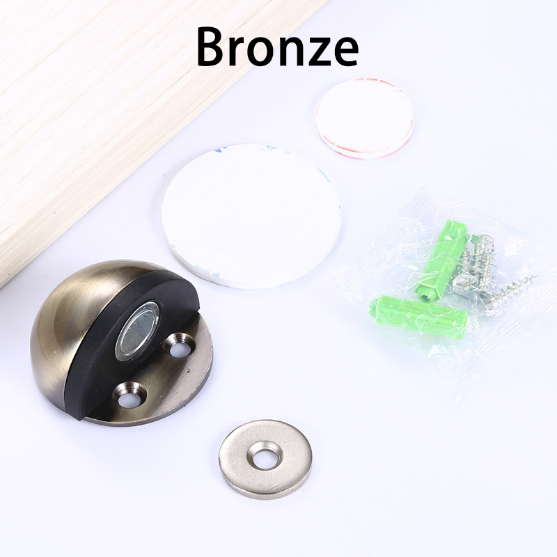 Stainless Steel magnetic door stopper dual catch no punching door bumper wedge wall door stopper: 09