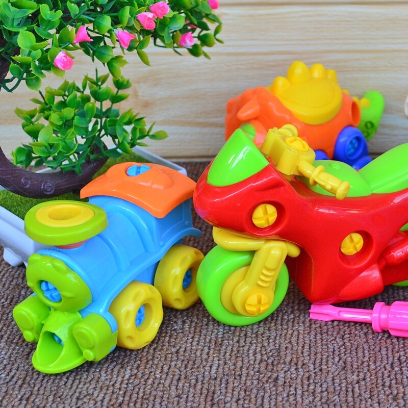 Early Learning Education DIY Screw Assembly Engineering Vehicle Detachable Assembly Dinosaur Practical Ability Educational Toys