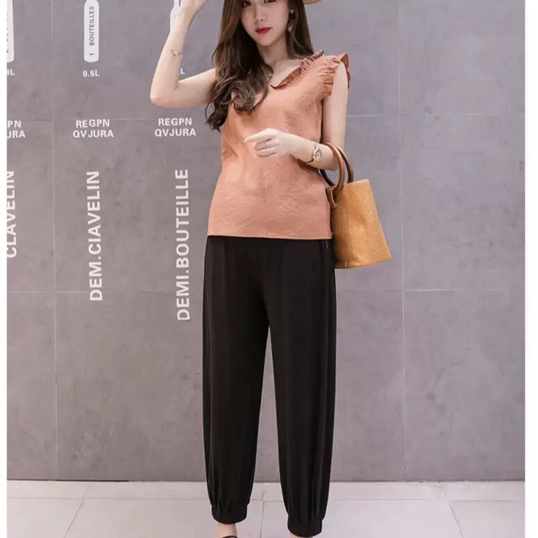 Pantalones deportivos para premamá, pantalón informal con cintura elástica para el vientre, ropa para embarazadas,