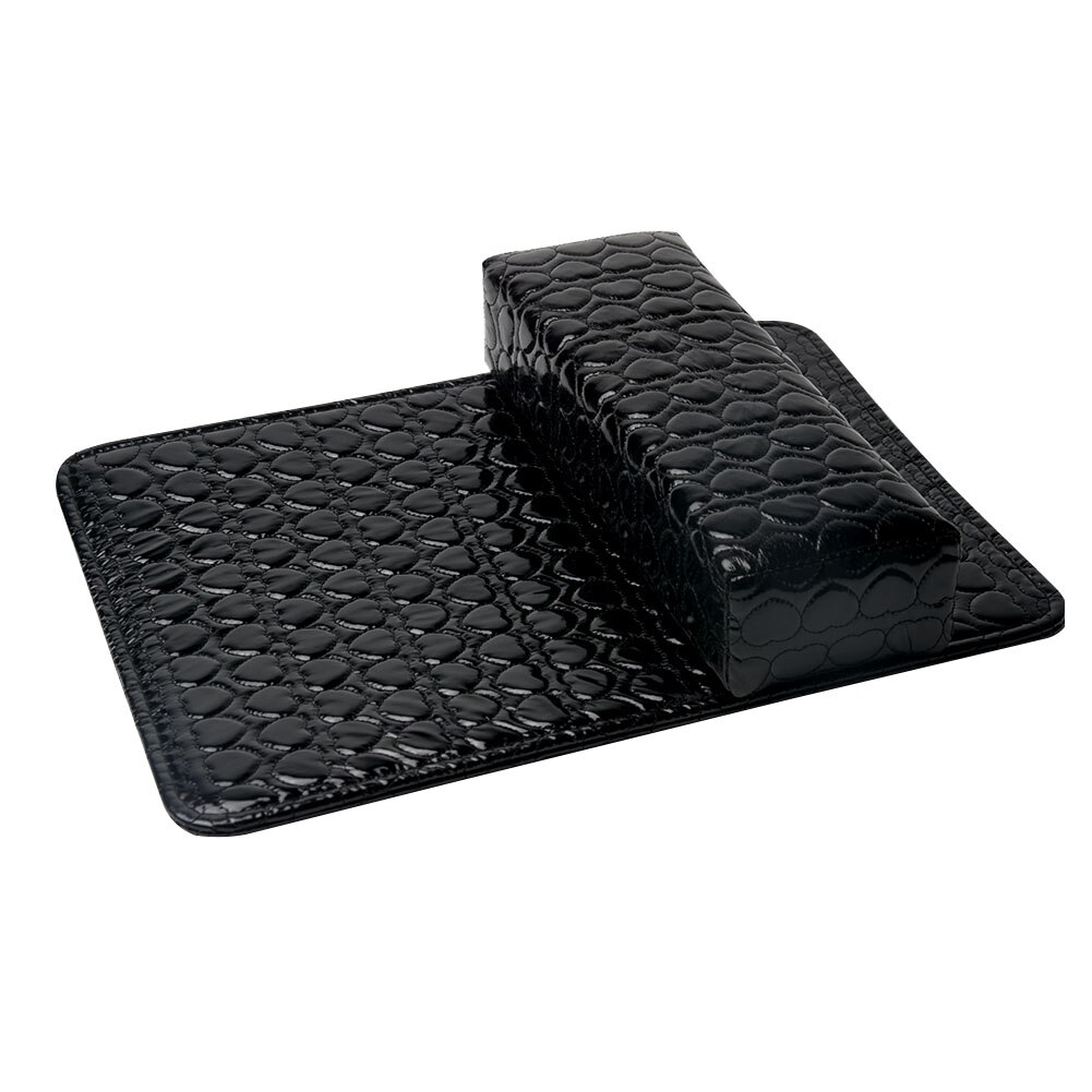 Braço ferramenta lavável retângulo travesseiro prego arte salão de beleza esponja titular almofada amortecido couro manicure cuidados com as mãos repousa macio: Black