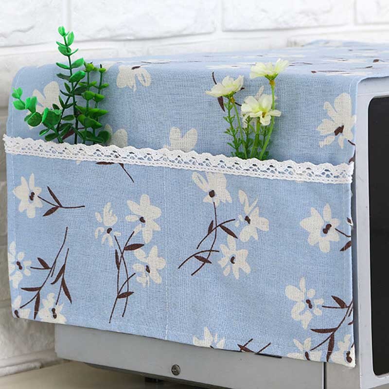 35*95cm Microwave Oven Dustproof Cover With Pockets Cloth Microwaves Protector Covers LORS889