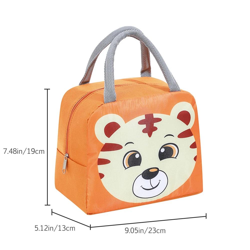 Cartoon Lunch Bag Portable Insulated Thermal Lunch Box Picnic Supplies Bags Milk Bottle For Women Girl Kids Children: Orange