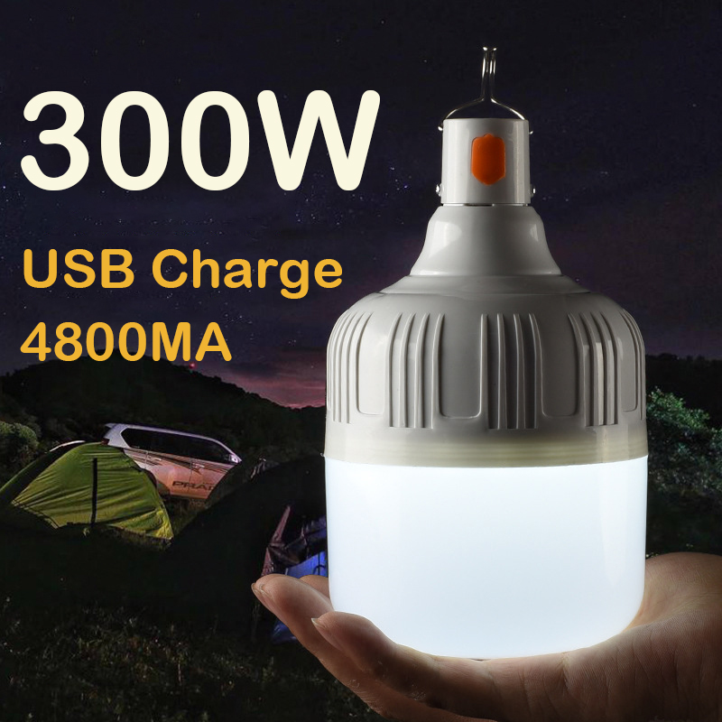 Utomhus led-lampa campinglampor usb-laddningsbar lampa nödtält marknaden anslut bärbar lykta glödlampa batteri grill camping