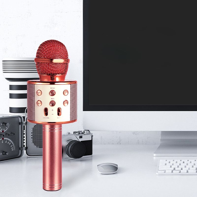WS-858 Draadloze Bluetooth Karaoke Condensator Microfoon Luidspreker Speler Ktv Muziek 63HE