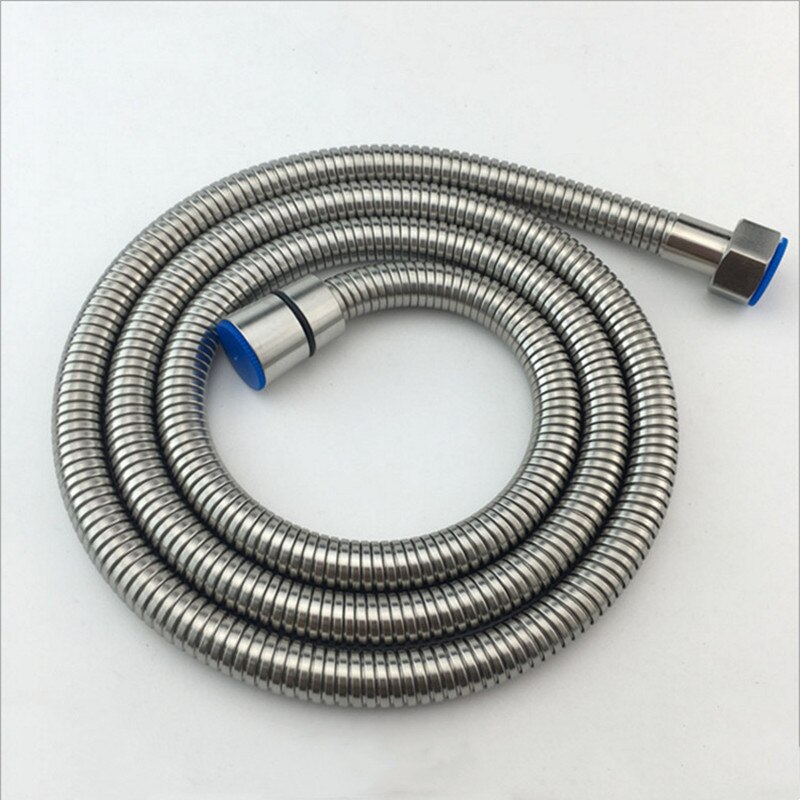 1.5/2m shower pipe Flexible Long Bathroom Shower Water Hose 304 Stainless Steel Shower Hose water pipe silver/gold: silver 2M