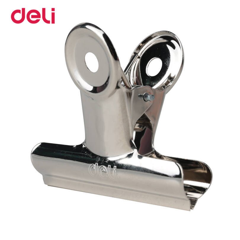 Metal Paper Binder Grip Deli Clips Normal Circule Shape Office Tool 64mm Size 6 Pcs A Set Standard Stainless Steel Silver Clips