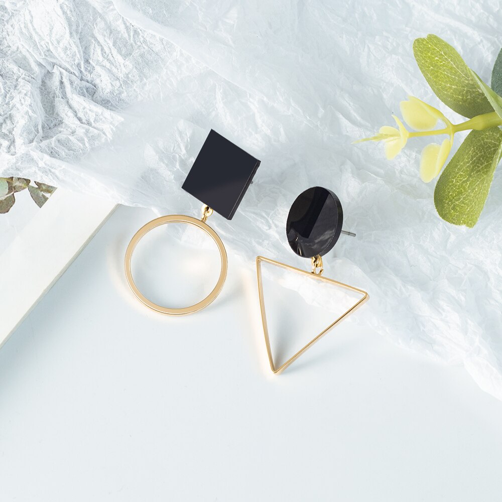X & P Ronde Dangle Koreaanse Oorbellen Voor Vrouwen Geometrische Ronde Hart Gouden Oorbel Bruiloft Oorbellen sieraden: Gold 7