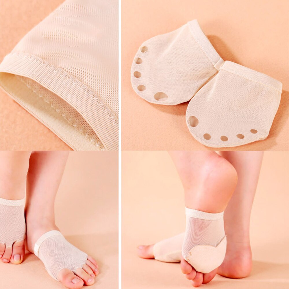 1 Pair Foot Care Tool Belly/Ballet Dance Toe Pad Feet Thong Protection Socks 5 Holes Forefoot Care Protects Toe Pads