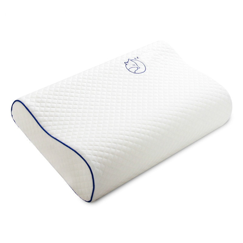 Mlily Memory Foam Bed Orthopedic Pillow for Neck Pain Sleeping with Embroidered Pillowcase 60*30cm