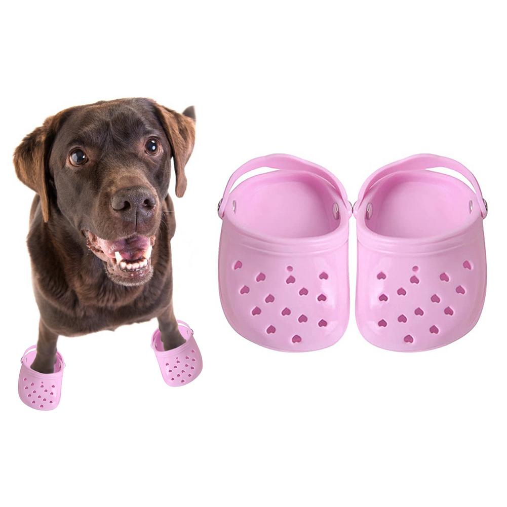 Haustier Schuhe Atmungs Sandalen Für Kleine Hunde Süssigkeit Farbige Löchrigen Schuhe Sommer Hund Schuhe Atmungsaktives Gittergewebe Welpen Für Kleine Haustier: Rosa