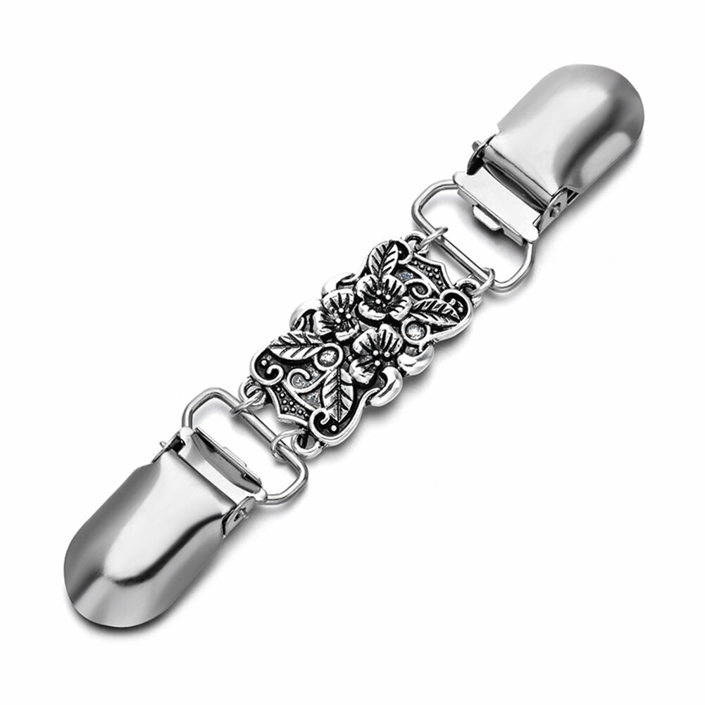 Sweater Clip Brooch Clip Beaded Brooch Shawl Shirt Collar Buckles For Clothing Decor Retro Metal Holder Cardigan Clip: A7