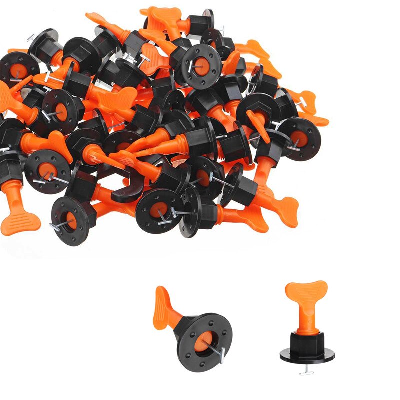 100Pcs Flat Ceramic Floor Wall Construction Tools Reusable Tile Leveling System Level Wedges Alignment Kittile Kit For Tile