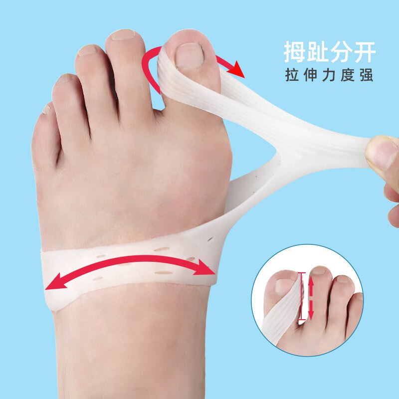 2Pcs Silicone Hallux Valgus Toe Separator Silicone Insoles Toe Overlapping Pain Relieve Spreader Foot Protector Inserts Orthosis