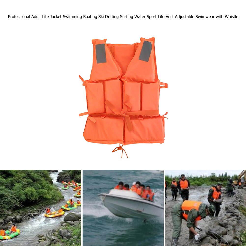 Adult Life Jacket Swimming Boating Drifting Life Vest Clothes with Whistle swimming snorkeling wear fishing suit