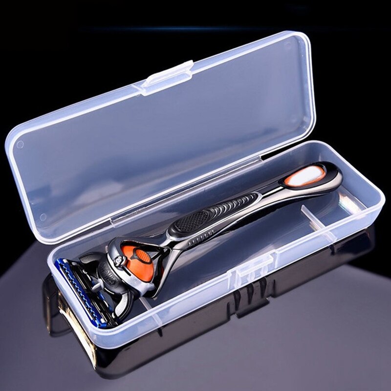 1 Pcs Double Edge Razor Opbergdoos Mannen Scheerapparaat Case Scheermes Accessoires Transparante Scheermes Houder Opslag Reizen Plastic Case