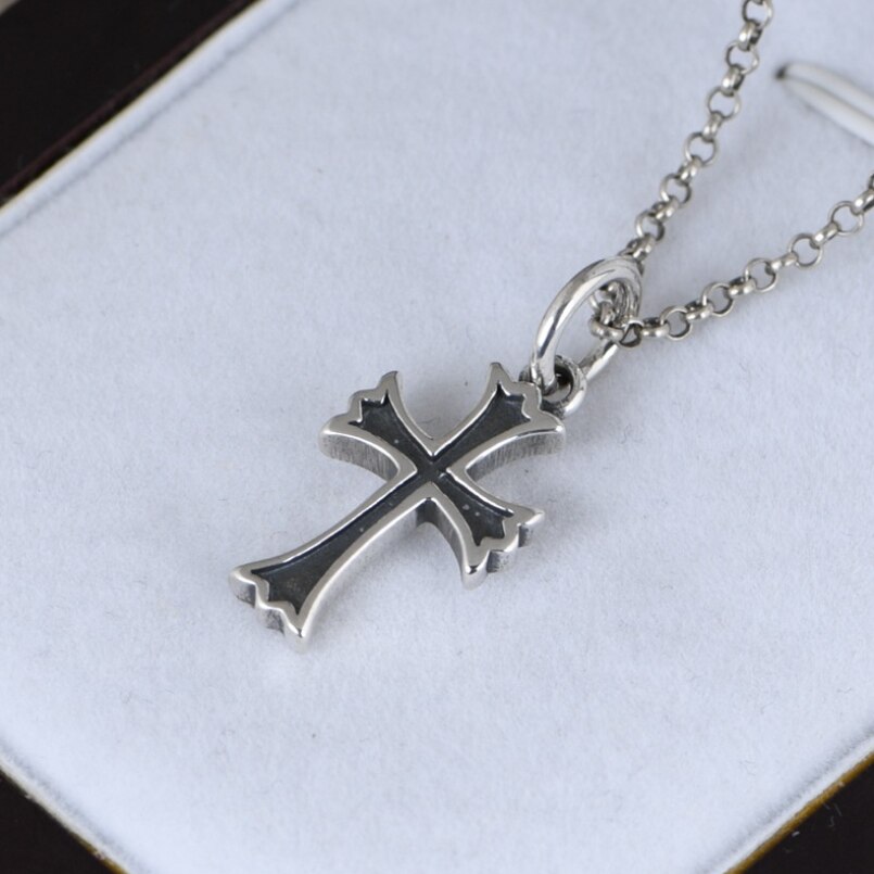 S925 Sterling Zilveren Retro Eenvoudige Kruis Hanger Voor Man Vrouw Echte Zilveren Christus Jezus Kruis Hanger Sieraden