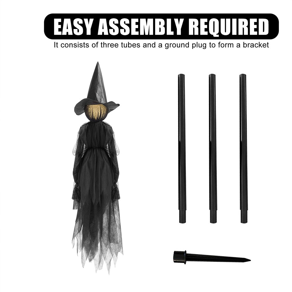 Witch Lights Garden Statue Easter Spring Decoration Halloween Metal Branch Witch Garden Decoration Sign Home Lawn Yard Decor