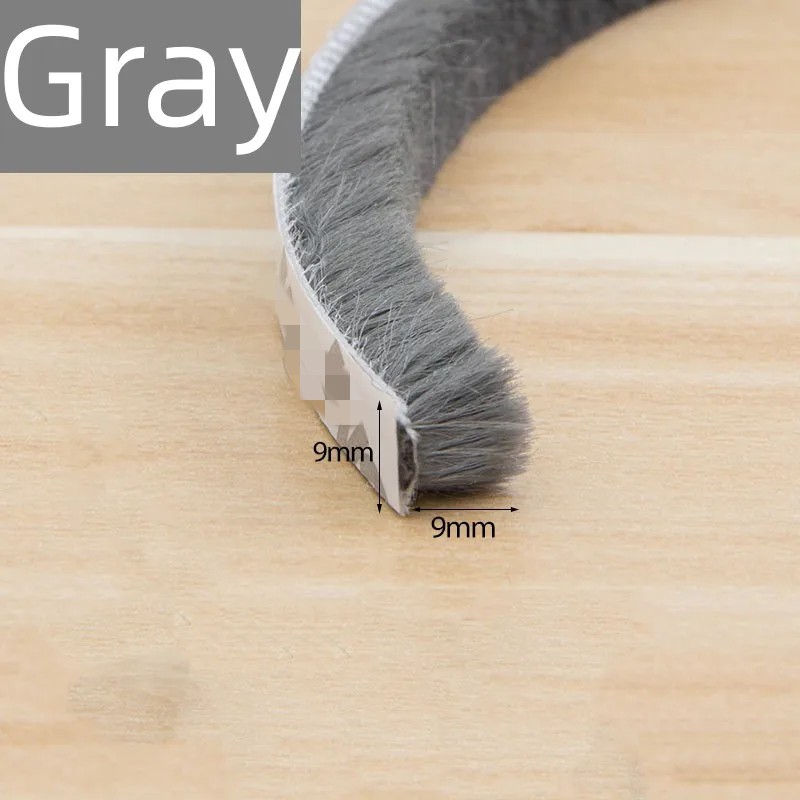 5/10M Self-adhesive Sealing Brush Strip Door Window Weather Stripping Soundproof Dust Sealing Strip Door Gap Filler Gasket