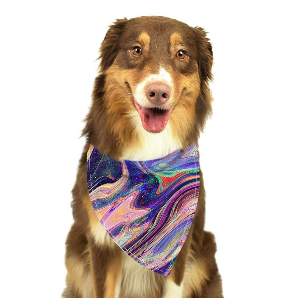Akvarell maling kjæledyr skjerf for hund vaskbart sløyfebånd bandana halsbånd katt hund skjerf tilbehør: B / 34 x 34 x 50cm
