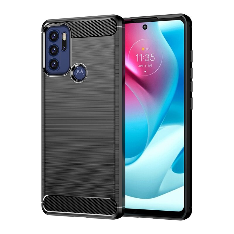 Für Abdeckung Motorola Moto G60S fallen Für Moto G60 G60S Coque Stoßstange Zurück Stoßfest Weiche Rügestochen TPU fallen Für Moto g60 G60S Fundas: Pro Moto G60S / Schwarz