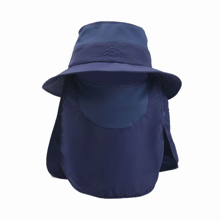 Summer Unisex Outdoor Neck Flap Bucket Boonie Cap Solid Adjustable Fishing Hat Mountaineering Hat Sports Caps In Summer #Zer: E