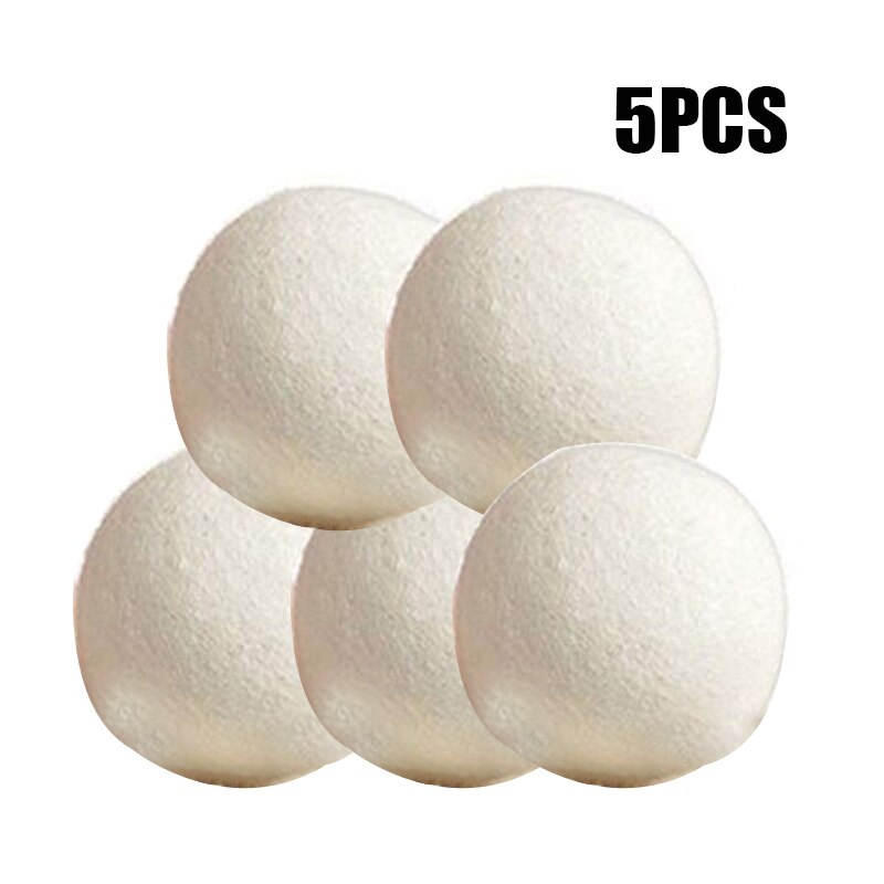 Boule de nettoyage de lessive en laine | Balles de séchage Premium, boule de polissage réutilisable, adoucissant pour tissu pour lavage à domicile, BDF99: 5 pcs