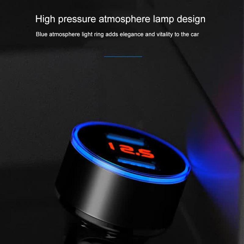 Cargador de coche USB Dual QC 3,0, adaptador de 2 puertos 3.1A, encendedor de cigarrillos, voltímetro LED, cargadores de teléfono móvil