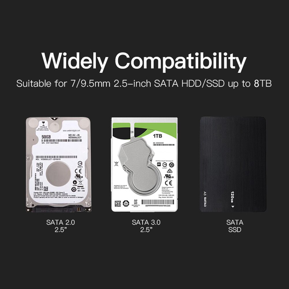 Usb 3.0 Externe Harde Schijf Behuizing 2.5 Sata Hdd Ssd Case Ondersteuning 8Tb 6Gbps Voor Gamer Computer Laptop desktops Accessaries