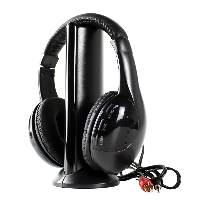 Hoofd radio draadloze headset met zender basis 5 in 1 tv tv computer draadloze headset  mh2001: Default Title