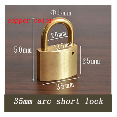 Solid Brass Padlock Multifunctional Door Lock Safety Waterproof Antirust Never Rust Security Outdoor Pure Copper Lock: Red