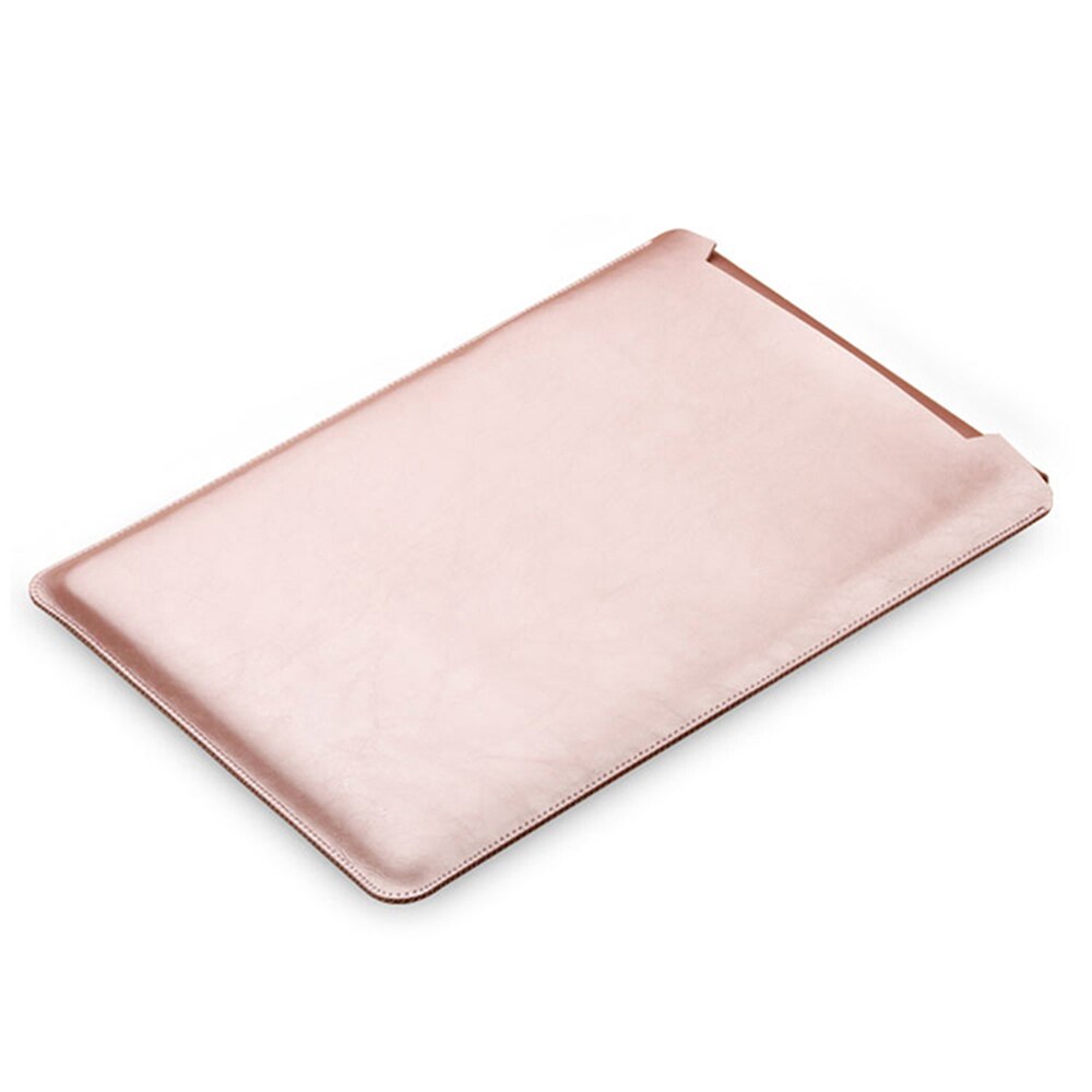 Universal Leather Laptop Sleeve Bag Case 11 13 15 inch Notebook Pouch Bag Cover For Macbook Air Pro Dell Samsung Asus Acer HP: Rose Gold / 11 inch