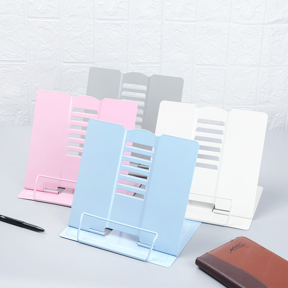 1PC Portable Metal Adjustable Reading Book Holder Foldable Document Shelf Bookstand Display Stand Office School Supply