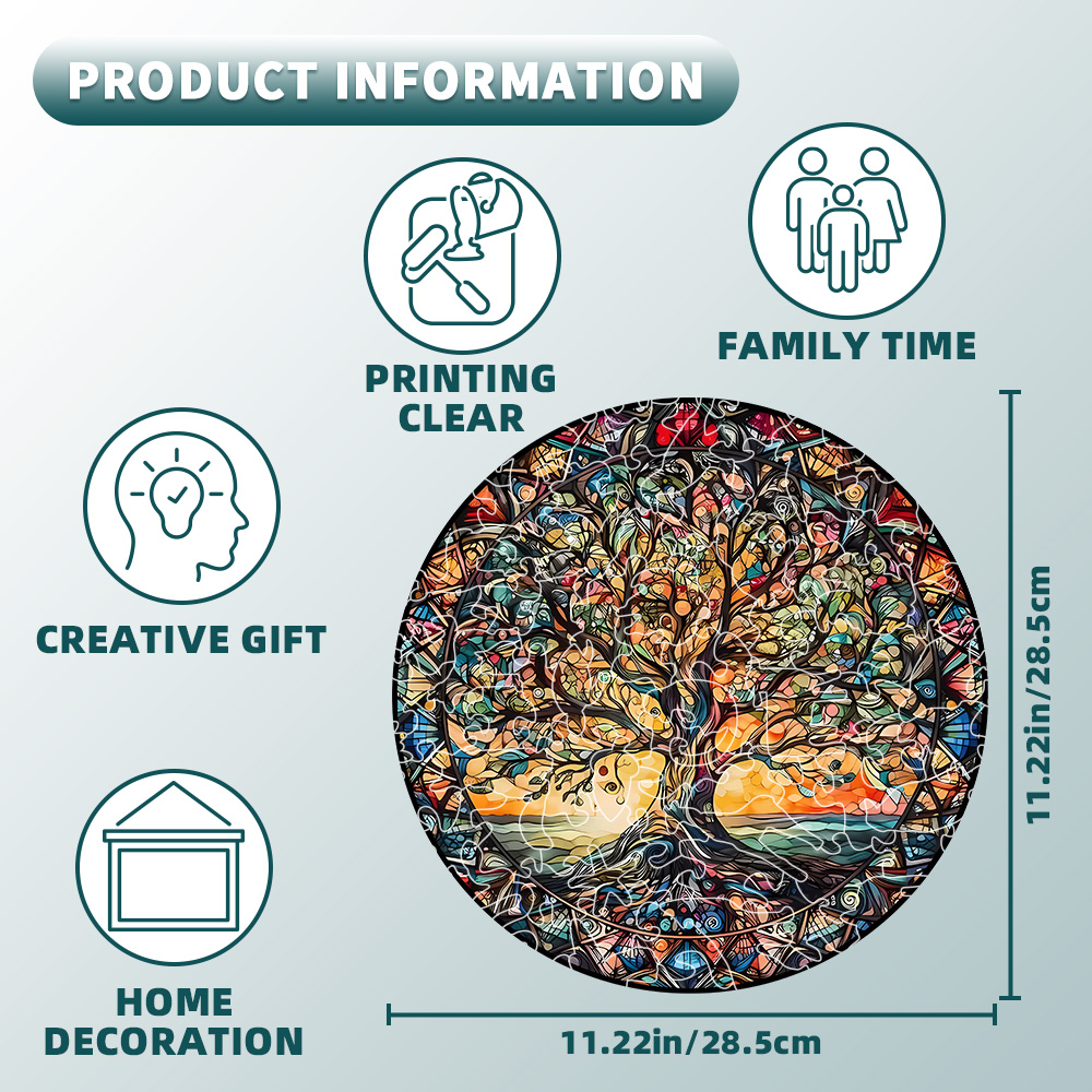 Tree of Life Wooden Puzzle for Adults & Teens - Unique Animal Shape 3D Puzzle, Brain Teaser